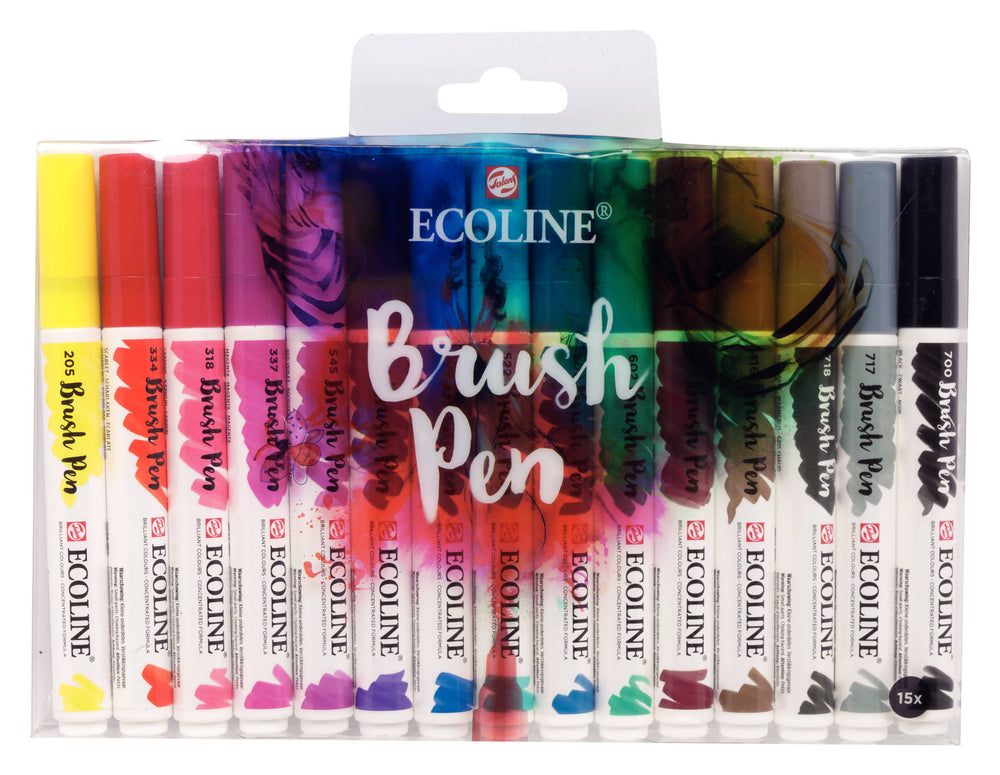Ecoline Brush Pen Set - 15 Colors